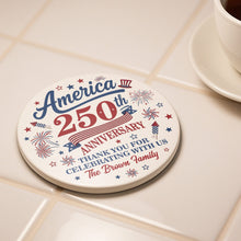 Load image into Gallery viewer, Personalized Ceramic Coaster Custom Name Fireworks Gift for Family
