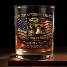 Load image into Gallery viewer, Personalized Whiskey Glass Custom Name Gift for Dad 4th of July
