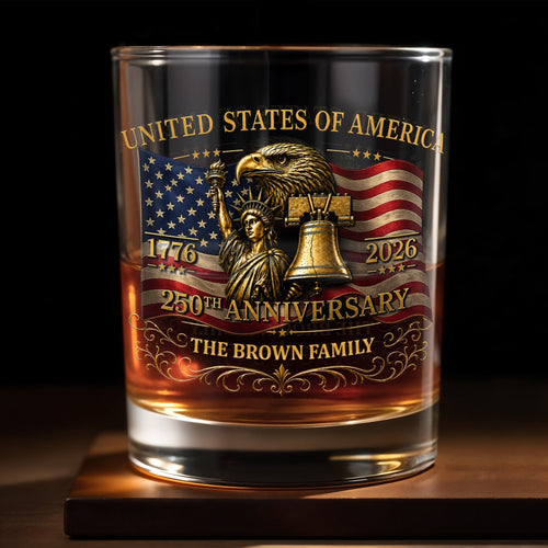 Personalized Whiskey Glass Custom Name Gift for Dad 4th of July