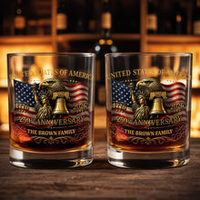 Load image into Gallery viewer, Personalized Whiskey Glass Custom Name Gift for Dad 4th of July
