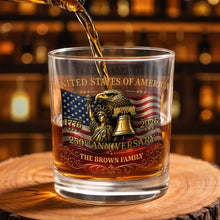 Load image into Gallery viewer, Personalized Whiskey Glass Custom Name Gift for Dad 4th of July
