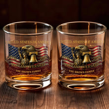 Load image into Gallery viewer, Personalized Whiskey Glass Custom Name Gift for Dad 4th of July
