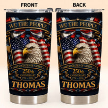 Load image into Gallery viewer, Personalized 20oz Stainless Steel Tumbler American Flag Gift for Dad
