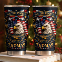 Load image into Gallery viewer, Personalized 20oz Stainless Steel Tumbler American Flag Gift for Dad
