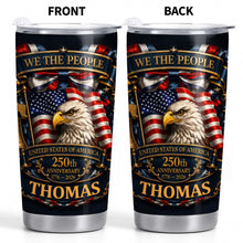 Load image into Gallery viewer, Personalized 20oz Stainless Steel Tumbler American Flag Gift for Dad
