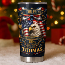 Load image into Gallery viewer, Personalized 20oz Stainless Steel Tumbler American Flag Gift for Dad
