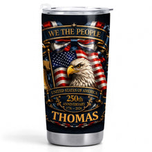 Load image into Gallery viewer, Personalized 20oz Stainless Steel Tumbler American Flag Gift for Dad
