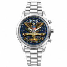 Load image into Gallery viewer, Personalized Custom Black Men's Watch Gift for Dad Anniversary
