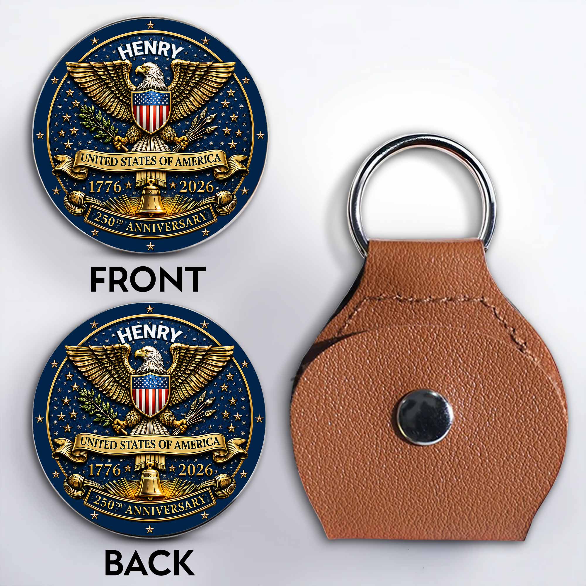 Personalized Pocket Hug Custom Token Gift for Dad USA Eagle