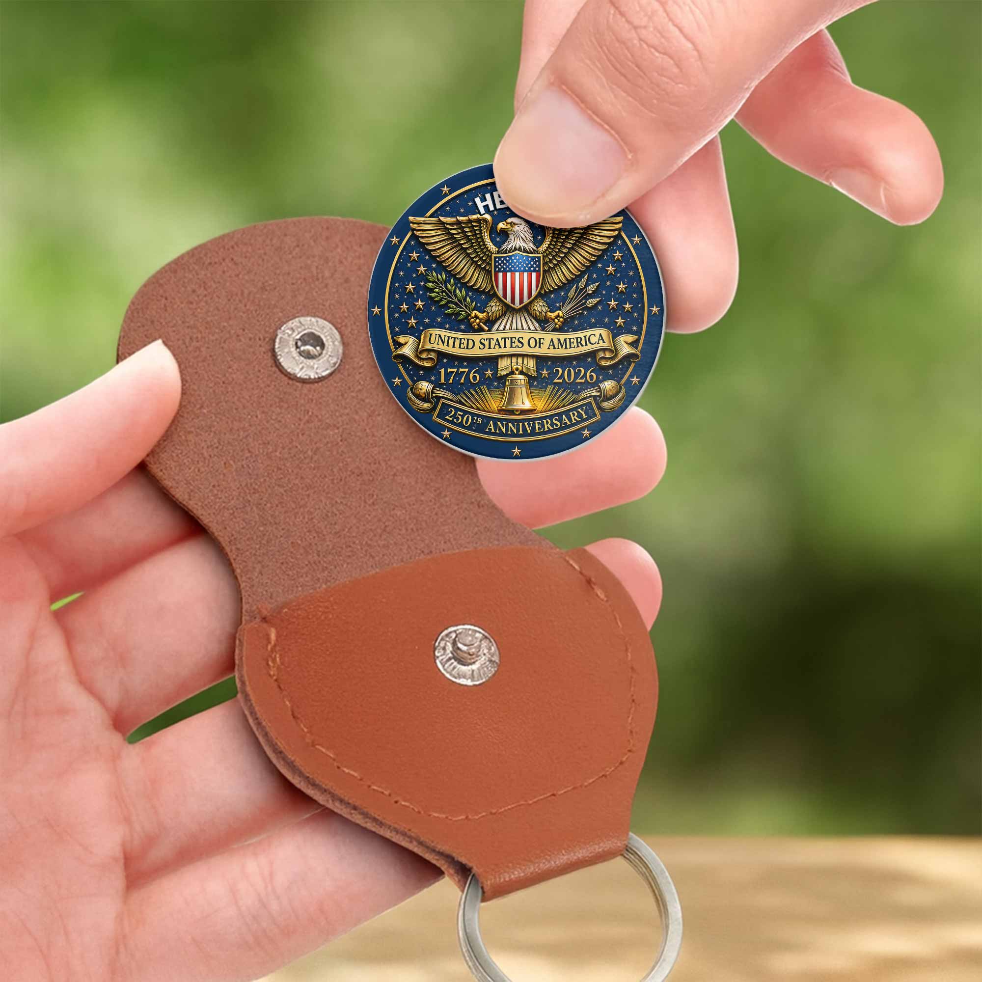 Personalized Pocket Hug Custom Token Gift for Dad USA Eagle