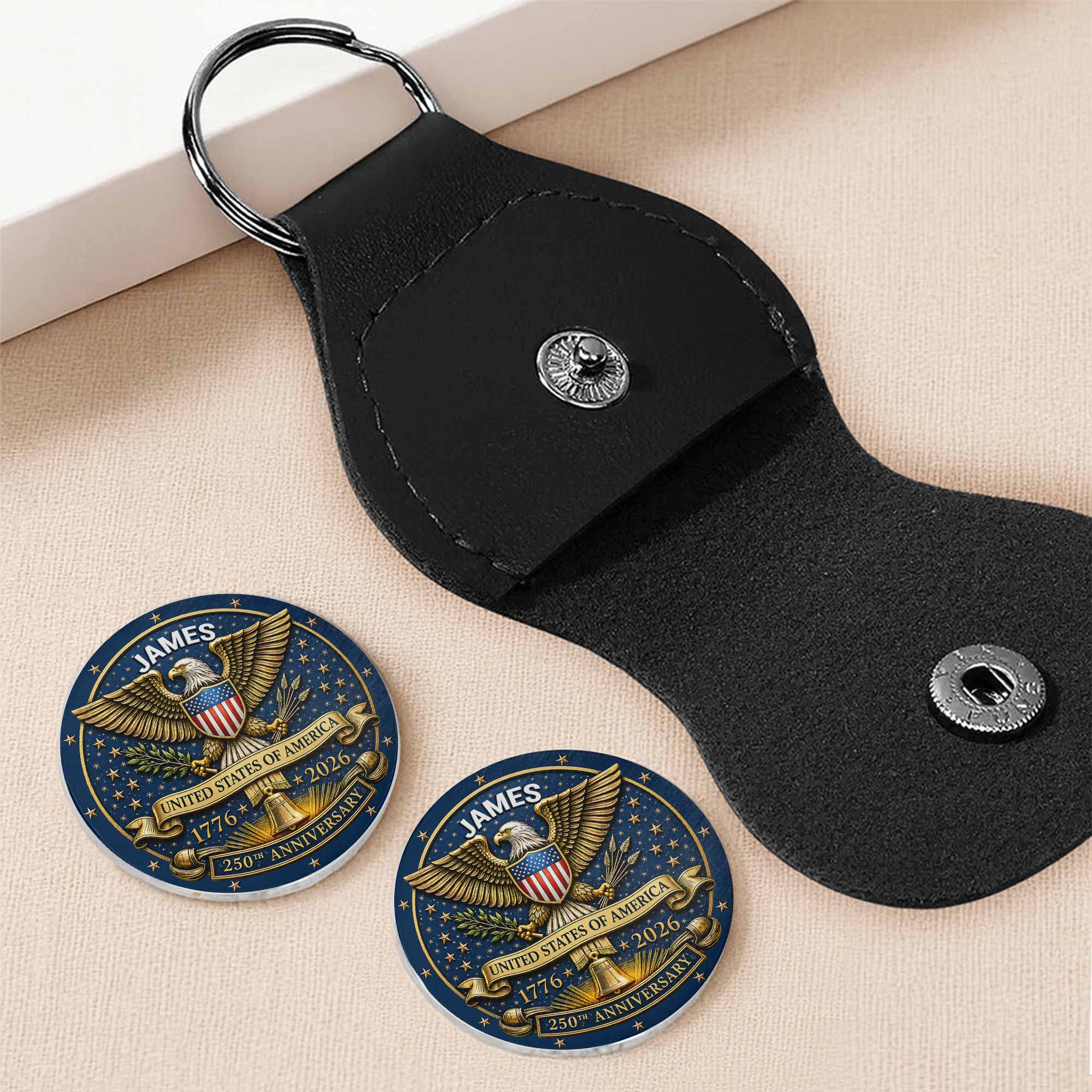 Personalized Pocket Hug Custom Token Gift for Dad USA Eagle