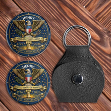 Load image into Gallery viewer, Personalized Pocket Hug Custom Token Gift for Dad USA Eagle
