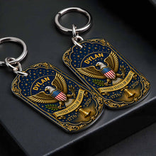 Load image into Gallery viewer, Personalized Stainless Steel Keychain Custom Name Gift for Dad
