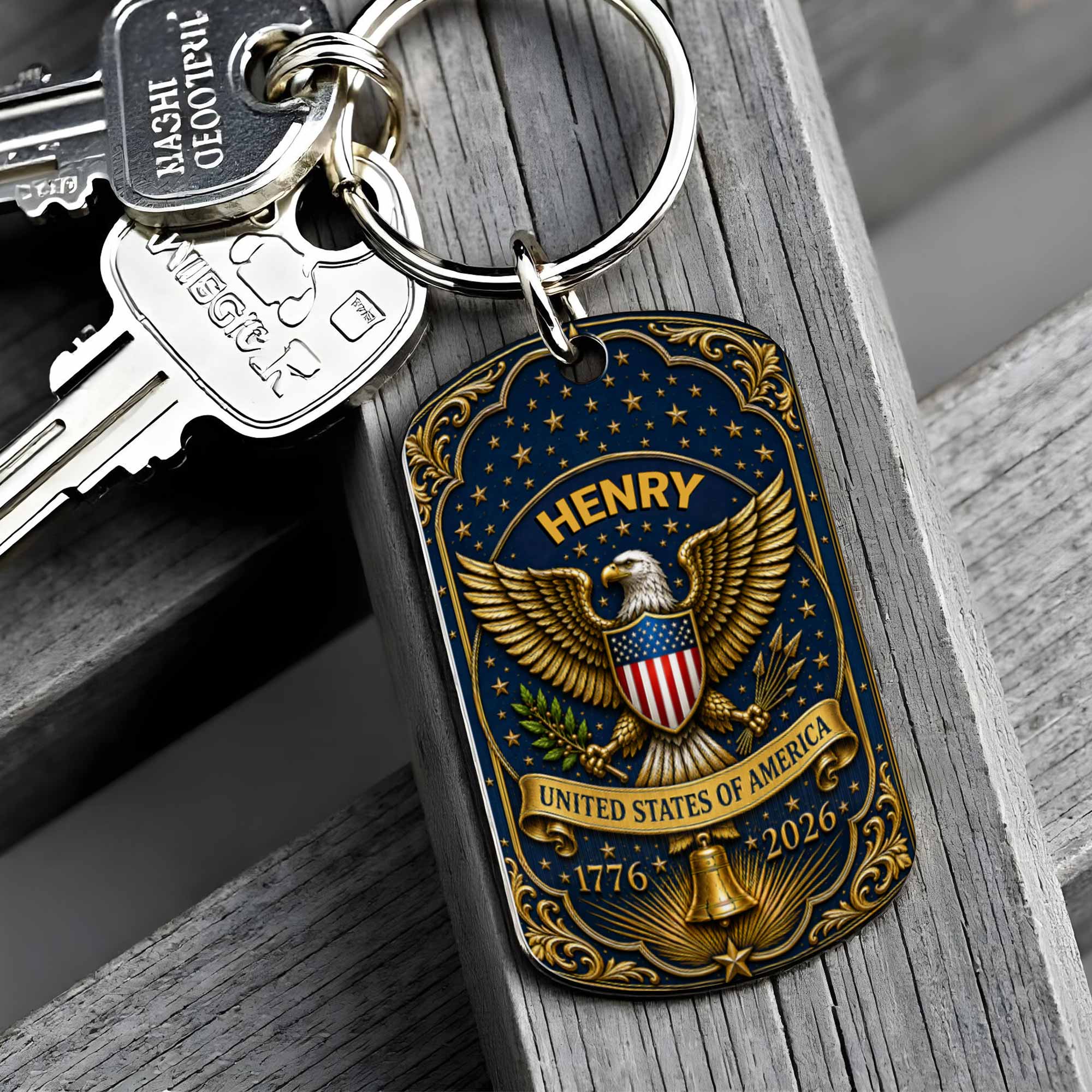 Personalized Stainless Steel Keychain Custom Name Gift for Dad
