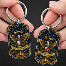 Load image into Gallery viewer, Personalized Stainless Steel Keychain Custom Name Gift for Dad
