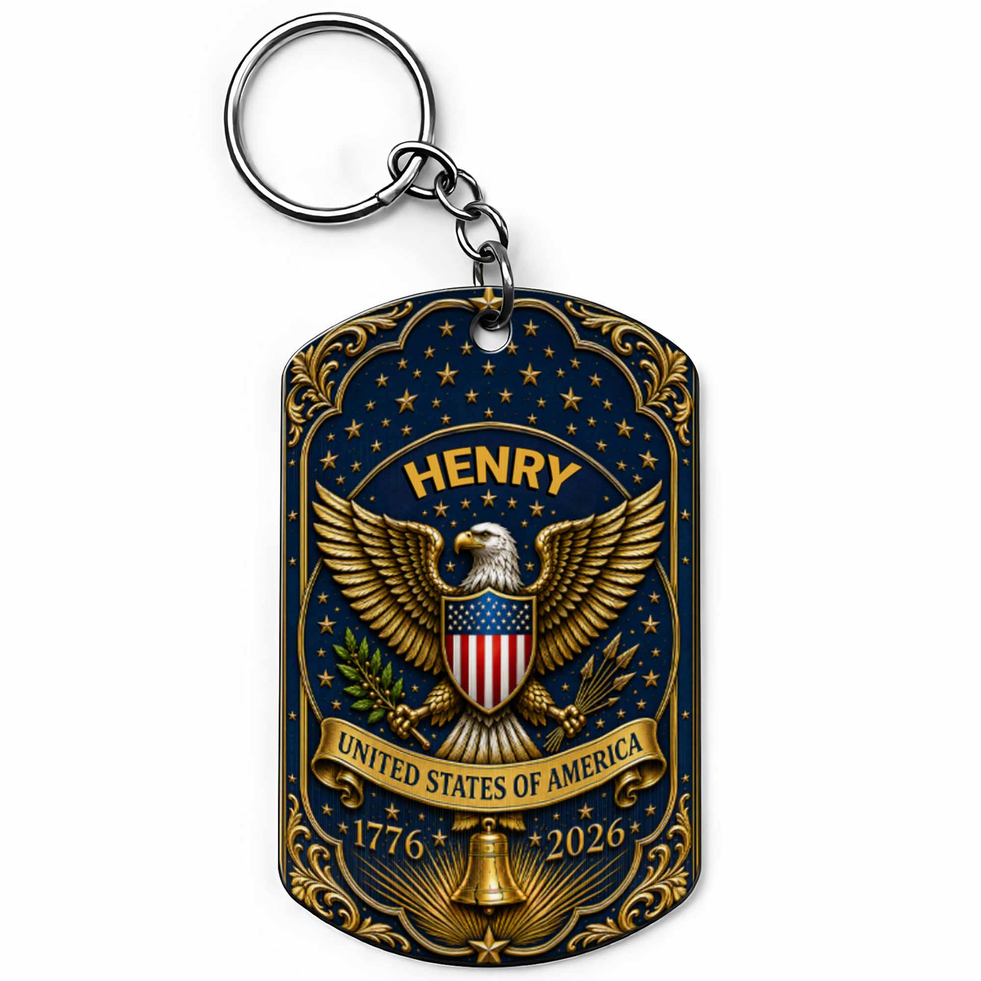 Personalized Stainless Steel Keychain Custom Name Gift for Dad