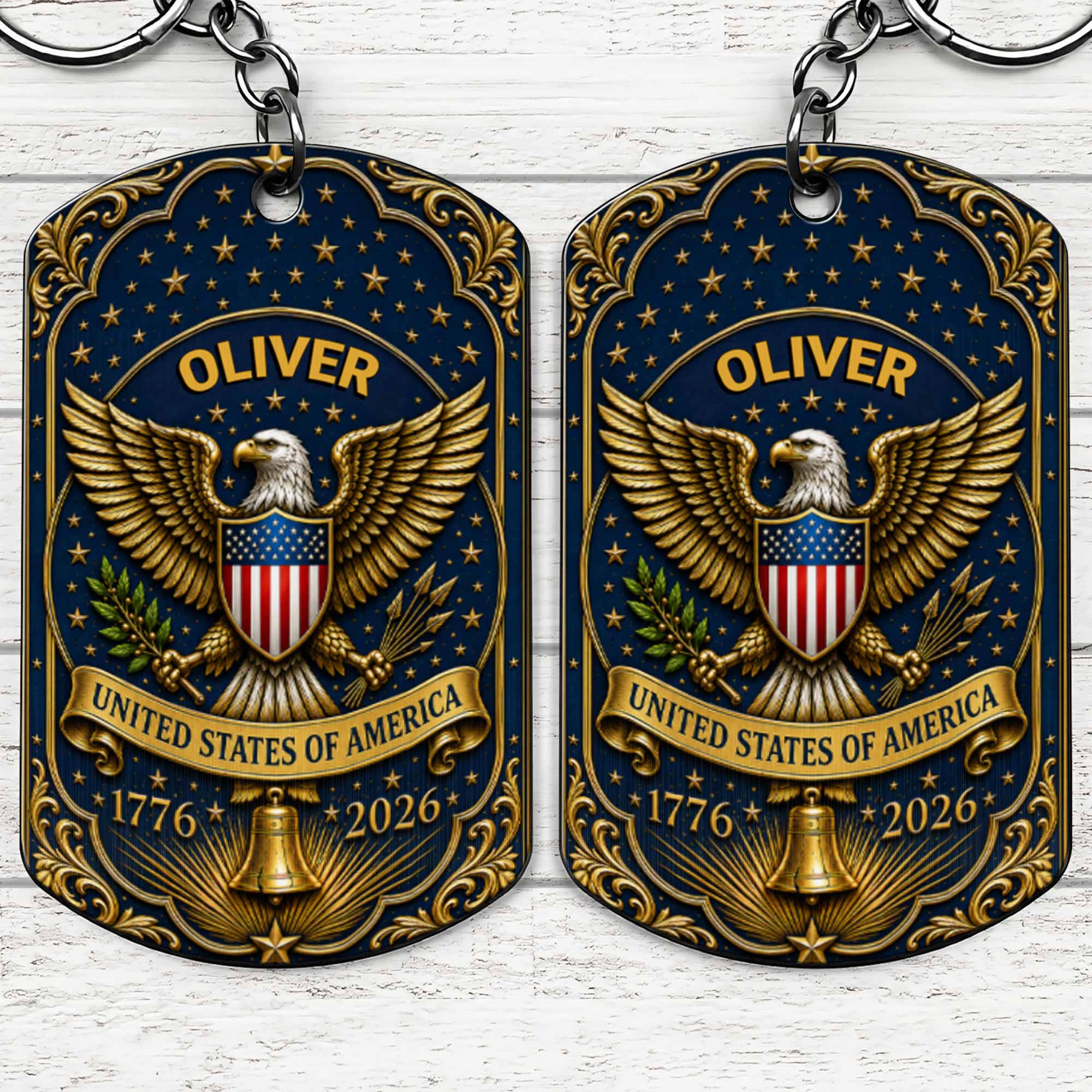 Personalized Stainless Steel Keychain Custom Name Gift for Dad