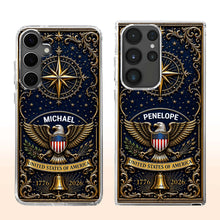 Load image into Gallery viewer, Personalized Clear Phone Case US Eagle Design Custom Name Gift for Dad

