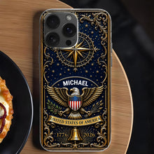 Load image into Gallery viewer, Personalized Clear Phone Case US Eagle Design Custom Name Gift for Dad

