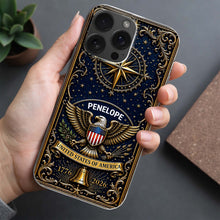 Load image into Gallery viewer, Personalized Clear Phone Case US Eagle Design Custom Name Gift for Dad
