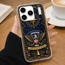 Load image into Gallery viewer, Personalized Clear Phone Case US Eagle Design Custom Name Gift for Dad
