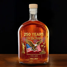 Load image into Gallery viewer, Personalized Whiskey Bottle with Eagle &amp; USA Flag Gift for Dad
