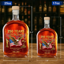 Load image into Gallery viewer, Personalized Whiskey Bottle with Eagle &amp; USA Flag Gift for Dad
