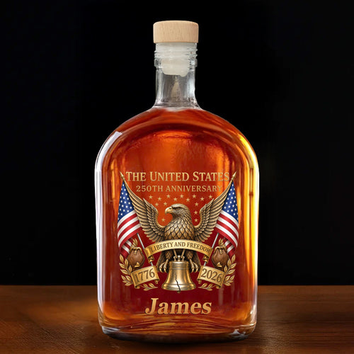 Personalized Whiskey Bottle Custom Name Gift for Dad 4th of July