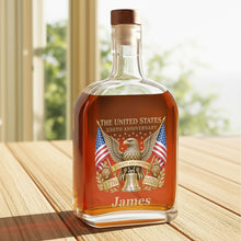 Load image into Gallery viewer, Personalized Whiskey Bottle Custom Name Gift for Dad 4th of July
