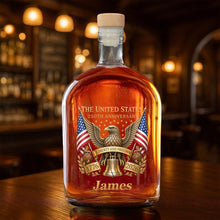 Load image into Gallery viewer, Personalized Whiskey Bottle Custom Name Gift for Dad 4th of July
