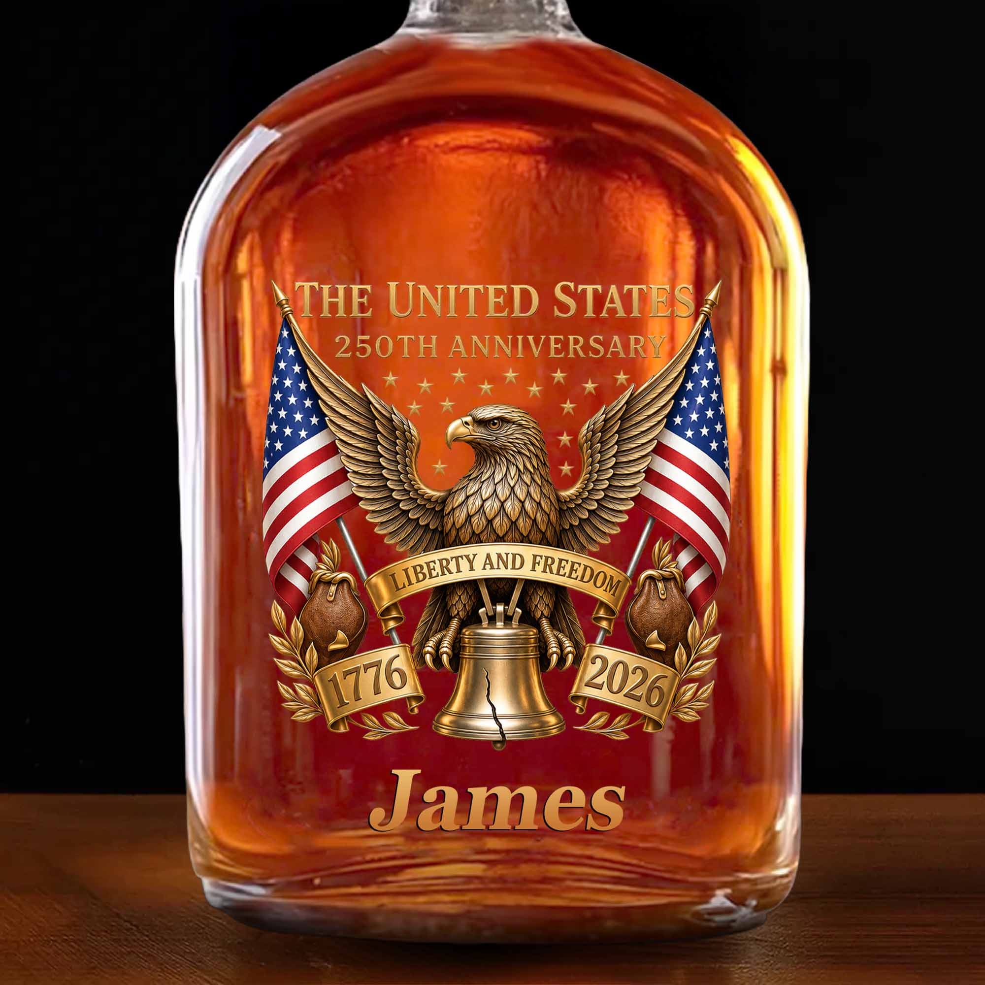 Personalized Whiskey Bottle Custom Name Gift for Dad 4th of July
