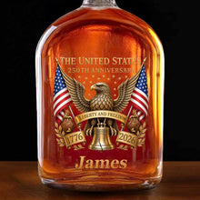 Load image into Gallery viewer, Personalized Whiskey Bottle Custom Name Gift for Dad 4th of July
