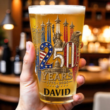 Load image into Gallery viewer, Personalized Beer Glass Custom Name Independence Day Gift
