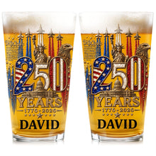 Load image into Gallery viewer, Personalized Beer Glass Custom Name Independence Day Gift
