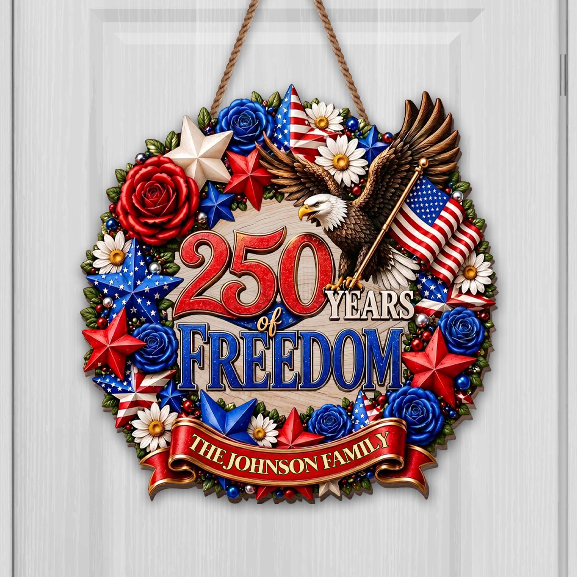 Personalized Patriotic Family Wood Sign Custom Name Gift for Dad