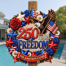 Load image into Gallery viewer, Personalized Patriotic Family Wood Sign Custom Name Gift for Dad
