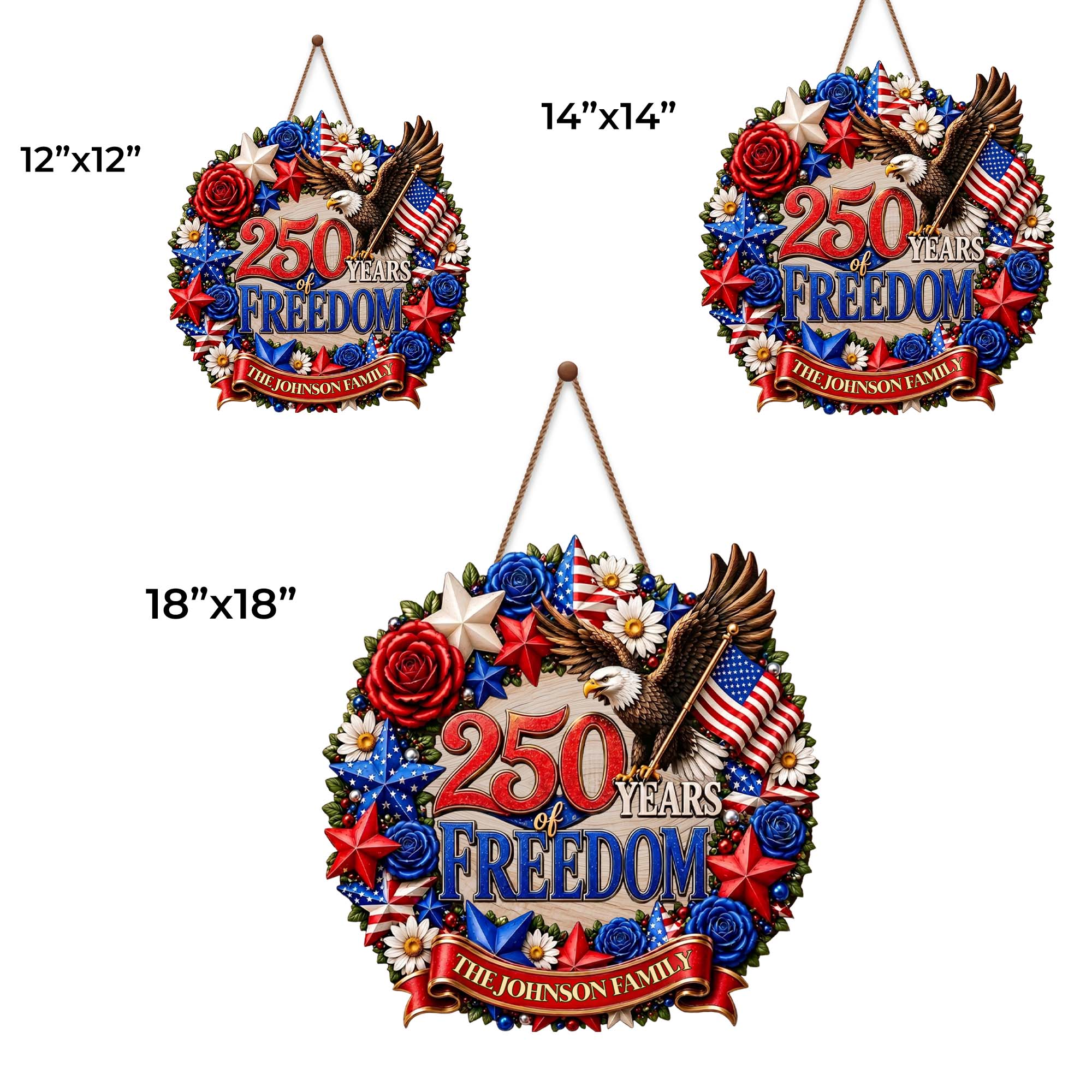 Personalized Patriotic Family Wood Sign Custom Name Gift for Dad