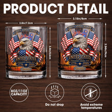 Load image into Gallery viewer, Personalized Custom Whiskey Glass Gift for Dad, USA Flag Design, 8oz or 11oz

