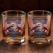 Load image into Gallery viewer, Personalized Custom Whiskey Glass Gift for Dad, USA Flag Design, 8oz or 11oz
