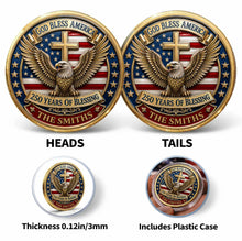 Load image into Gallery viewer, Custom Commemorative Coin God Bless America 250th Anniversary Gift for Dad
