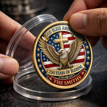 Load image into Gallery viewer, Custom Commemorative Coin God Bless America 250th Anniversary Gift for Dad
