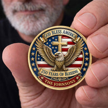 Load image into Gallery viewer, Custom Commemorative Coin God Bless America 250th Anniversary Gift for Dad
