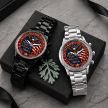Load image into Gallery viewer, Personalized Men's Watch Custom Name Eagle Flag Gift for Dad
