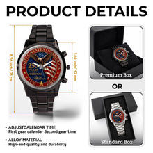 Load image into Gallery viewer, Personalized Men's Watch Custom Name Eagle Flag Gift for Dad
