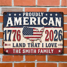 Load image into Gallery viewer, Personalized USA Map Metal Sign Custom Name Gift for Dad
