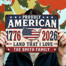 Load image into Gallery viewer, Personalized USA Map Metal Sign Custom Name Gift for Dad
