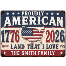 Load image into Gallery viewer, Personalized USA Map Metal Sign Custom Name Gift for Dad
