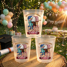 Load image into Gallery viewer, Personalized Frosted Cups Custom Family Name USA Eagle Gift
