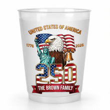 Load image into Gallery viewer, Personalized Frosted Cups Custom Family Name USA Eagle Gift
