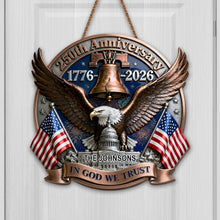 Load image into Gallery viewer, Personalized Eagle Liberty Bell Wood Sign Custom Decor Gift
